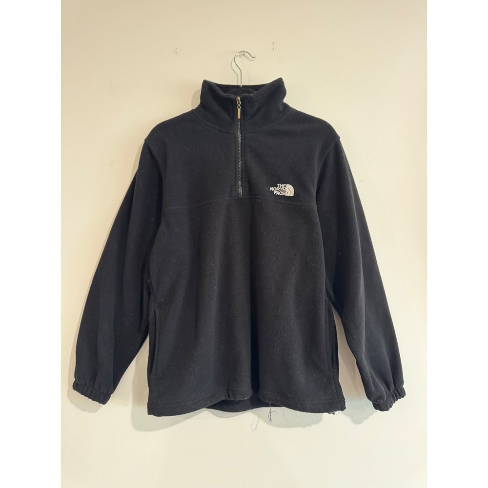 The North Face Quarter Zip Fleece Pullover Mens Size M Black Mock Neck Sweater